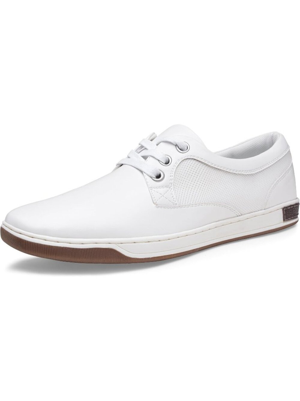 Men's White Coated Leather Comfortable Business Sneakers Casual Shoes